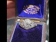 Art Deco Diamond & Platinum Antique Engagement - Fashion Ring
