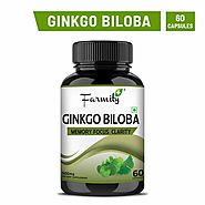 Farmity Ginkgo Biloba with Bramhi | Memory Booster | Brain Booster | Healthy Brain function - 500mg - 60 Capsules