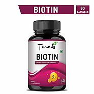 Farmity Biotin 10000 mcg Capsule Supports Healthy Hair, Skin & Nail 60 Capsules
