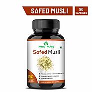 Nutriherbs 100% Natural & Organic Safed Musli 800 Mg 90 Capsules (Pack of 1)