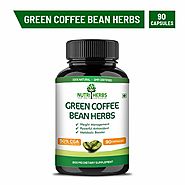 Nutriherbs Green Coffee Bean Herbs Natural Weight Loss Supplement 800Mg (50% CGA) 90 Capsules Pack of 1