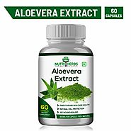 Nutriherbs 100% Natural & Organic Aloe Vera Extract 800 Mg 60 Capsules (Pack of 1)