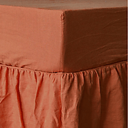 Shop Linen Fitted Sheet Coral Online From Linenshed