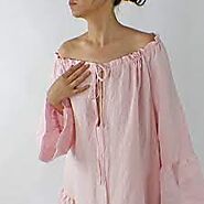 Get Short Raglan Linen Night Dress From Linenshed AUS