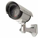 Outdoor Fake , Dummy Security Camera with Blinking Light (Silver)