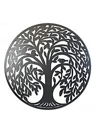 Round Metal Wall Art Decorative Wall Sculpture Natural Sanctuary Tree Of Life Hanging Wall Decor