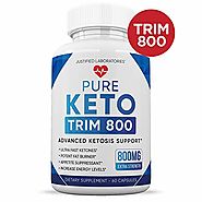 Pure Keto Trim 800 Advanced BHB Ketogenic Supplement Exogenous Ketones Ketosis for Men Women 60 Capsules 1 Bottle