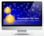 Widescreen Happy Snowman Orange Powerpoint Template (16x9)
