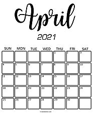 April 2021 Calendar Printable