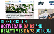 I will do guest post on activerain and realtytimes dot com