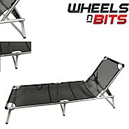 Shop Now! Sun Lounger Garden Patio Beach Recliner Chair Outdoor Furniture Aluminium Black