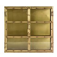 Alan Low Industrial Style Old Antiqued Gold Glass Cabinet / Bookcase