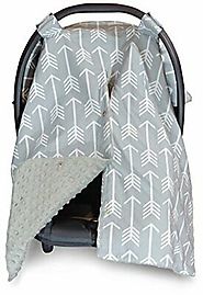 2 in 1 Carseat Canopy and Nursing Cover Up with Peekaboo Opening - Best Baby Shower Gift for Breastfeeding Moms