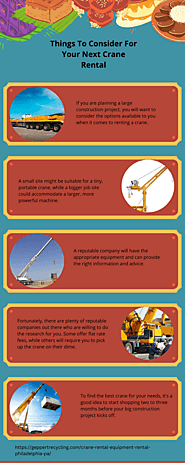 Things To Consider For Your Next Crane Rental