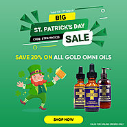 ST.Patrick's Day Special Offer! 20% FLAT Discount on Gold CBD Oils!