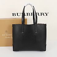 Burberry Embossed Monogram Motif Leather Tote In Black Outlet Burberry Cheap Sale Store