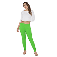 Parrot Green Color Four Way Stretchable Cotton Lycra Leggings - Lgd61