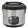 Aroma ARC-1010SB 10-Cup (Uncooked) 20-Cup (Cooked) Digital Rice Cooker and Food Steamer, Black/Silver