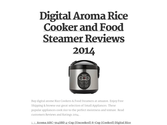 Digital Aroma Rice Cooker and Food Steamer Reviews 2016