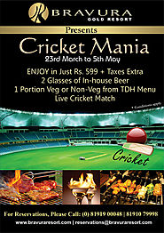 Bravura Gold Resort Presents CRICKET MANIA (23rd March to 5th May, 2019).