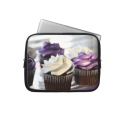 Close-up of cupcakes with selective focus on computer sleeve from Zazzle.com