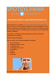 Emergency Dental Care Fredericksburg VA - Spotsylvania Oral Surgery by Spotsylvania Oral Surgery - Issuu