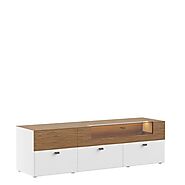 Agana Wide TV Stand White Gloss - Oak Home Furniture