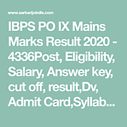 IBPS PO IX Mains Marks Result 2020