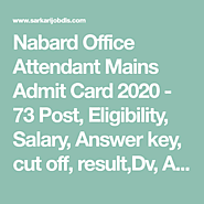 Nabard Office Attendant Mains Admit Card 2020