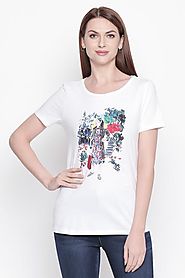 Honey Women Graphic Printed White T Shirt - Selling Fast at Pantaloons.com