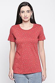Honey Women Printed Rust T Shirt - Selling Fast at Pantaloons.com
