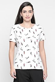 Honey Women Printed White T Shirt - Selling Fast at Pantaloons.com