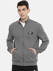 Buy Puma Men Grey Self Design Fusion Sweatshirt - Sweatshirts for Men 10879214 | Myntra