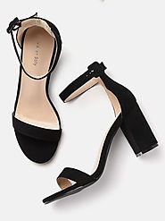 Buy Allen Solly Women Black Solid Mid Top Heels - Heels for Women 11074764 | Myntra