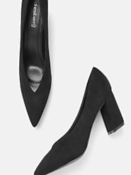 Buy DressBerry Women Black Solid Pumps - Heels for Women 10861386 | Myntra