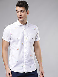 Buy HIGHLANDER Men White Slim Fit Printed Casual Shirt - Shirts for Men 11525698 | Myntra