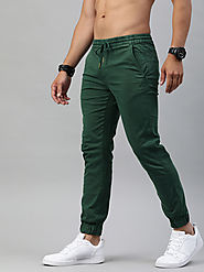Buy Roadster Men Green Regular Fit Solid Joggers - Trousers for Men 11160642 | Myntra