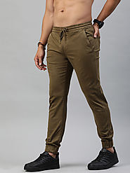 Buy Roadster Men Brown Regular Fit Solid Joggers - Trousers for Men 11160550 | Myntra