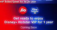 Reliance Jio Offer 1 Year of Free Disney+ Hotstar VIP Subscription for Its jio user