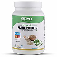 OZiva Organic Plant Protein, 1kg, Unflavored (30g Protein, Organic Pea Protein Isolate + Organic Brown Rice Protein, ...