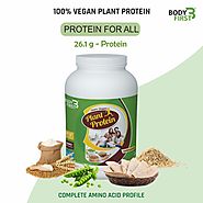 Body First 100% Vegan Plant Protein (Organic Pea, Organic Rice & Legumes), Unflavoured, 26 g Protein, 1Kg