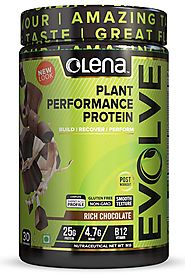 Olena EVOLVE Vegan Performance Plant Protein 1KG, 25G Protein, Rich Chocolate Flavour, Digestive Enzymes, Vitamin B12...