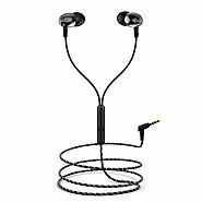 boAt BassHeads 162 with HD Sound, in-line mic, Dual Tone Secure Braided Cable & 3.5mm Angled Jack Wired Earphones (Bl...