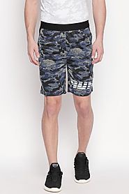 Ajile Men Printed Blue Shorts - Selling Fast at Pantaloons.com
