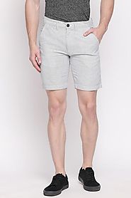 Byford Men Solid Moon Blue Shorts - Selling Fast at Pantaloons.com