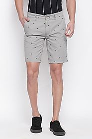 Urban Ranger Men Printed Grey Shorts - Selling Fast at Pantaloons.com