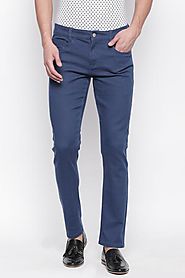 Bare Denim Men Solid Blue Jeans - Selling Fast at Pantaloons.com