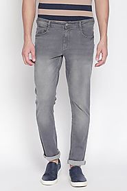 Bare Denim Men Solid Grey Jeans - Selling Fast at Pantaloons.com
