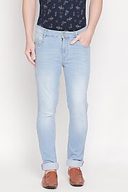Bare Denim Men Casual Ultra Slim Fit Solid Ice Jeans - Selling Fast at Pantaloons.com