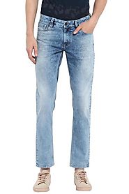 Spykar Mens Ultra Slim Fit Ankle-length Light blue Jeans - Selling Fast at Pantaloons.com